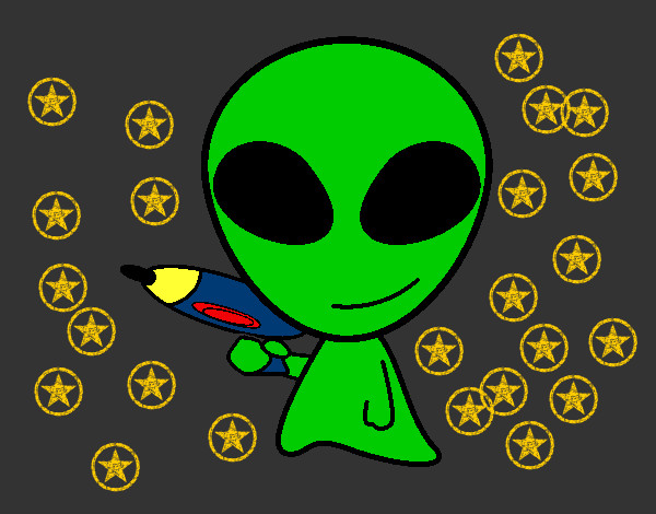 Desenho Alienígena II pintado por Dado