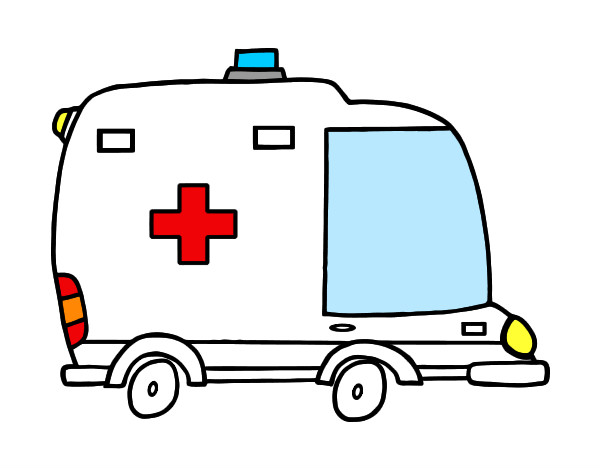 Desenho Ambulância de perfil pintado por Gonca