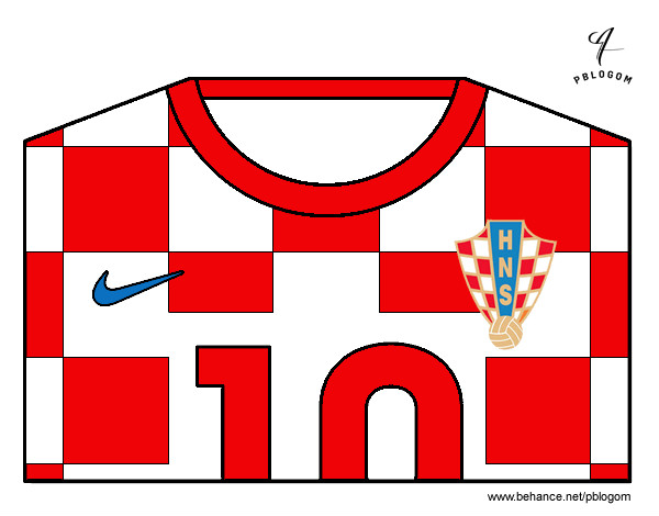 Desenho Camisa da copa do mundo de futebol 2014 da Croácia pintado por kakkak