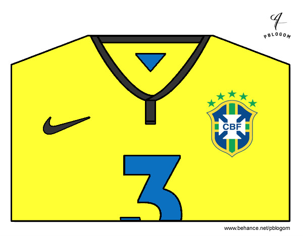 Desenho Camisa da copa do mundo de futebol 2014 do Brasil pintado por nathanjesu