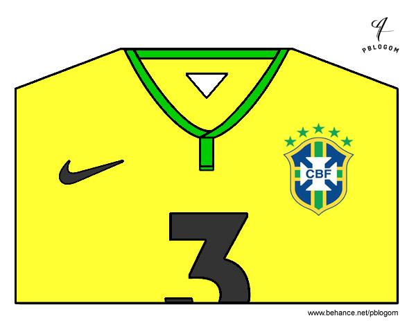 Desenho Camisa da copa do mundo de futebol 2014 do Brasil pintado por pleyboy