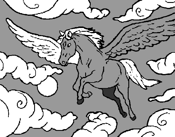 Desenho Cavalo alado pintado por Elenryrr