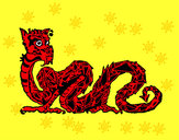 Desenho Dragão oriental pintado por bibiella