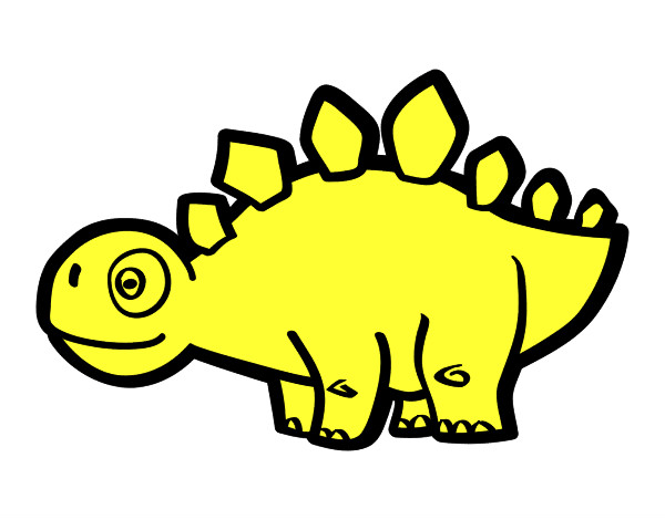 Desenho Estegossauro jovem pintado por joaoarthur