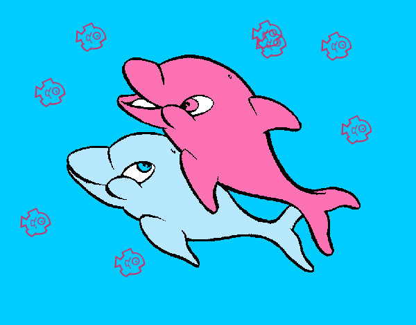 Desenho Golfinhos pintado por bibiella