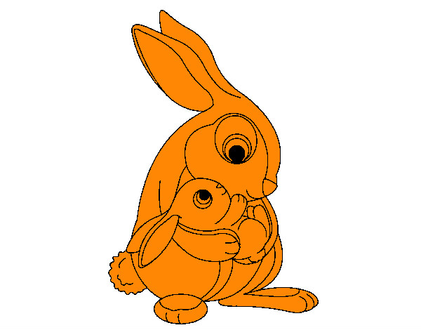 Desenho Mãe coelho pintado por rebeka07