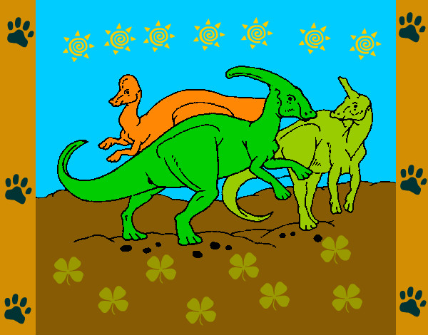 Desenho Manada de herbívoros pintado por Ga-briel