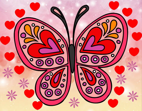 Desenho Mandala borboleta pintado por AmandaERo