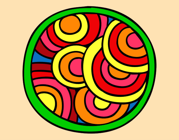 Desenho Mandala circular pintado por MariaSM
