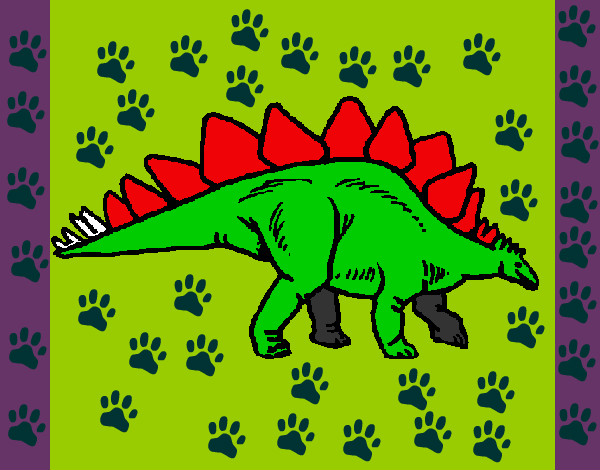 Desenho Stegossaurus pintado por Ga-briel