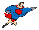 Desenho Super herói enorme pintado por Dundun