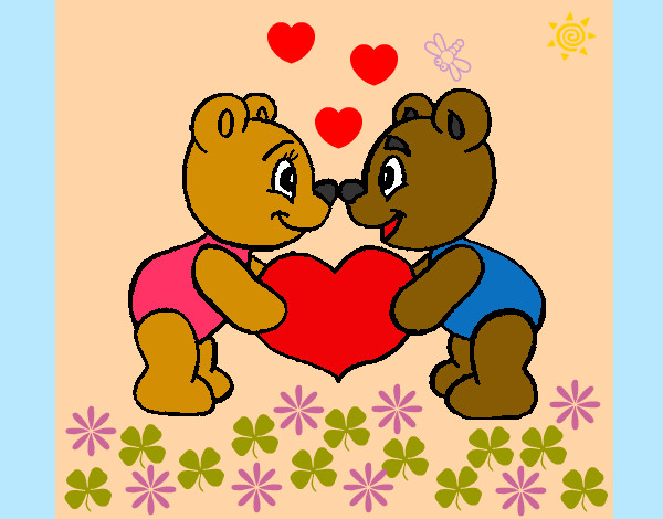 Desenho Ursos apaixonados pintado por AmandaERo