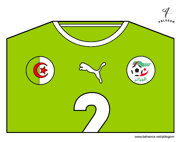 Desenho Camisa da copa do mundo de futebol 2014 da Argélia pintado por juliarsr