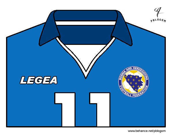 Camisa da copa do mundo de futebol 2014 da Bósnia e Herzegovina