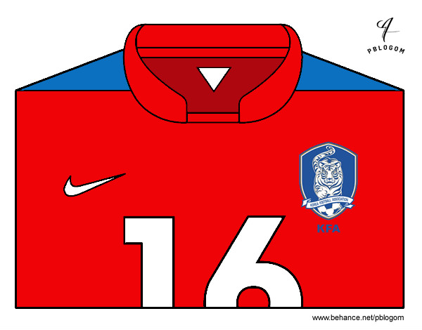 Desenho Camisa da copa do mundo de futebol 2014 da Coréia do Sul pintado por juliarsr