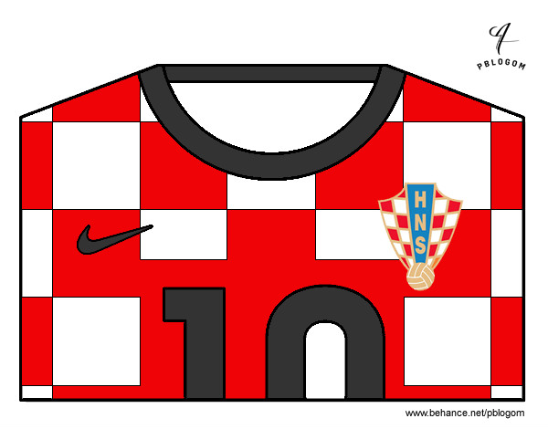 Desenho Camisa da copa do mundo de futebol 2014 da Croácia pintado por juliarsr