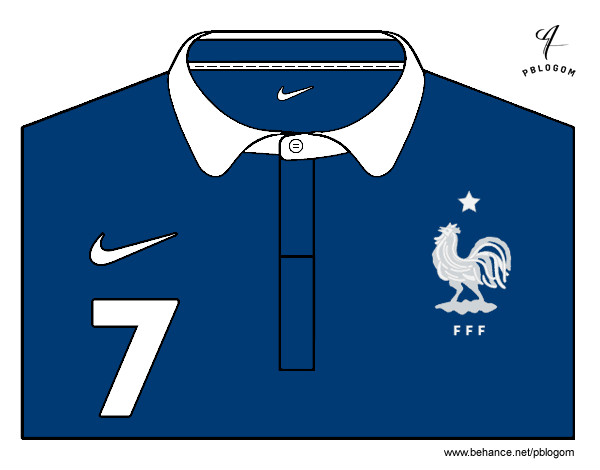 Camisa da copa do mundo de futebol 2014 da França