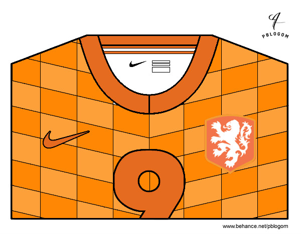 Desenho Camisa da copa do mundo de futebol 2014 da Holanda pintado por juliarsr