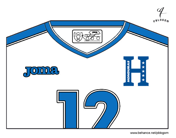 Desenho Camisa da copa do mundo de futebol 2014 de Honduras pintado por juliarsr