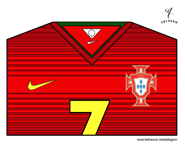 Desenho Camisa da copa do mundo de futebol 2014 de Portugal pintado por juliarsr