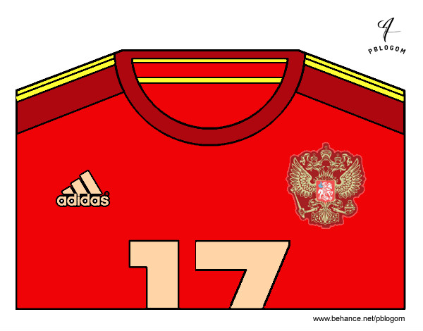 Desenho Camisa da copa do mundo de futebol 2014 de Rússia pintado por juliarsr