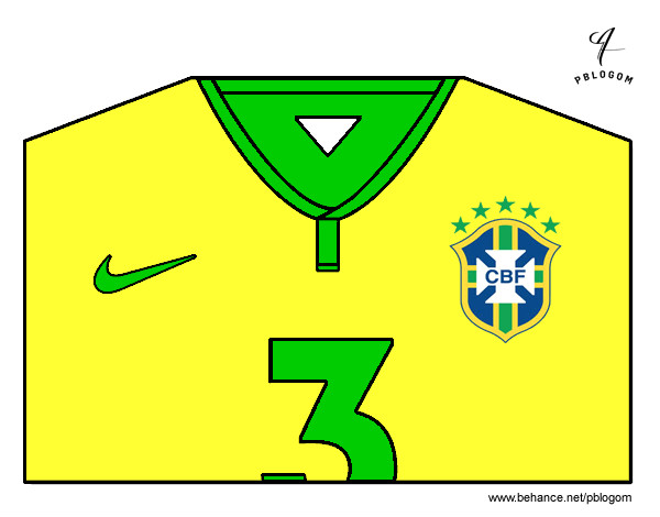 Desenho Camisa da copa do mundo de futebol 2014 do Brasil pintado por Fuleco