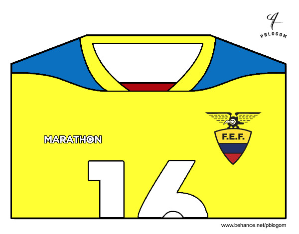 Camisa da copa do mundo de futebol 2014 do Equador