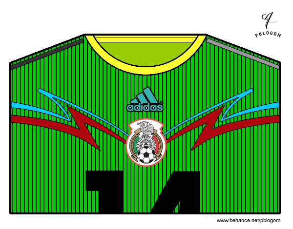 Desenho Camisa da copa do mundo de futebol 2014 do México pintado por Fuleco