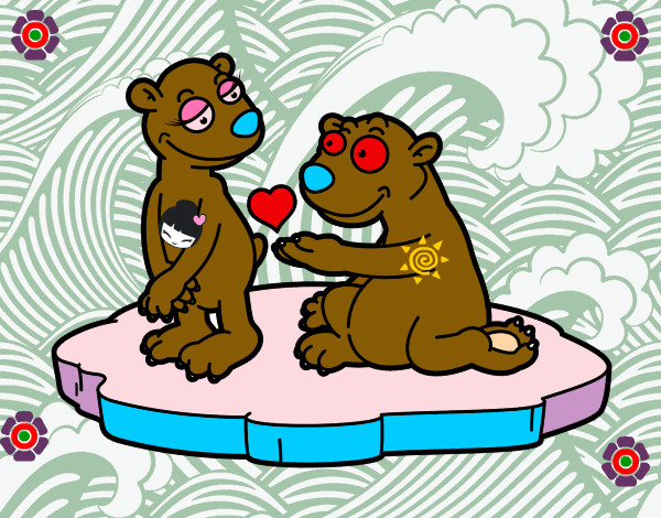 Desenho Casal de ursos apaixonados pintado por MROBERTO