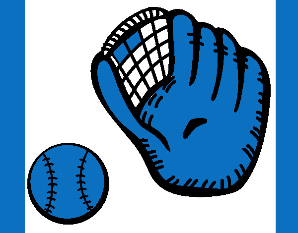 Desenho Luva de basebol e bola pintado por luankeven