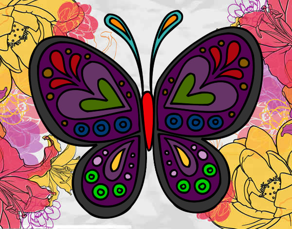 Desenho Mandala borboleta pintado por guilhermep