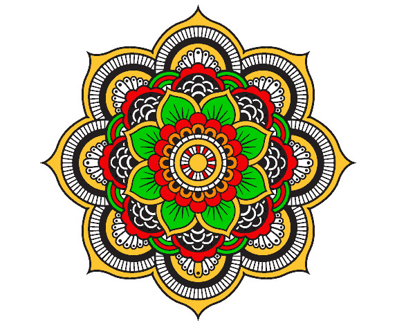 Desenho Mandala flor oriental pintado por simoneslg