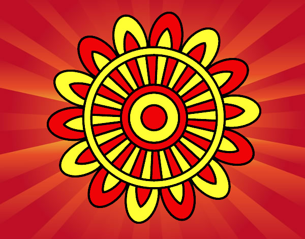 Desenho Mandala solar pintado por lucykulza