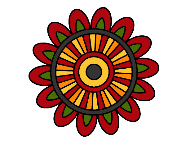 Desenho Mandala solar pintado por simoneslg