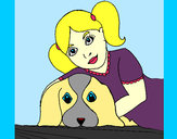 Desenho Menina a abraçar o seu cão pintado por reandreoli