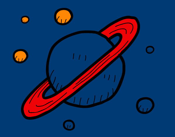 Desenho Satélites de Saturno pintado por Bia04