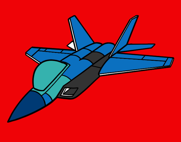 Desenho Avião caça pintado por Bia04
