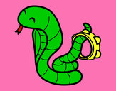 Desenho Cobra com tamborin pintado por Daniel87
