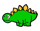 Desenho Estegossauro jovem pintado por GabiNigol