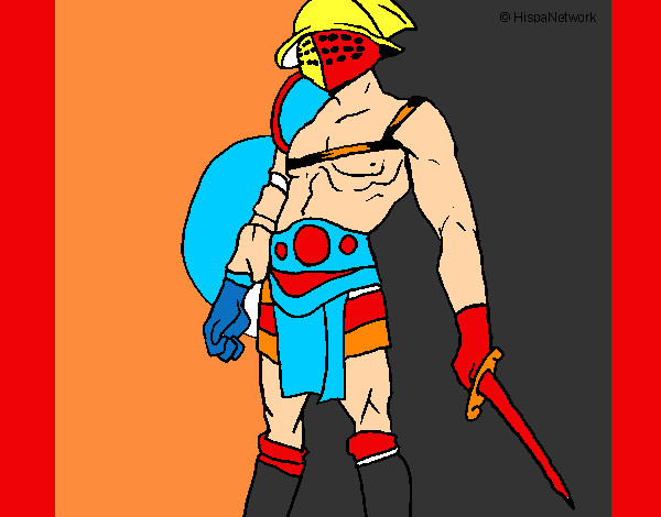Desenho Gladiador pintado por luamcc