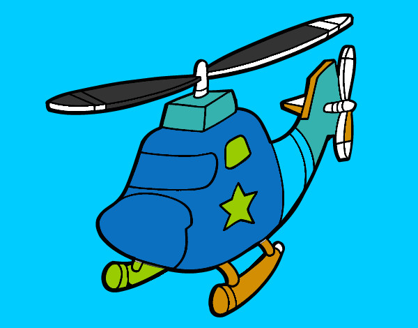Desenho Helicoptero com uma estrela pintado por Bia04