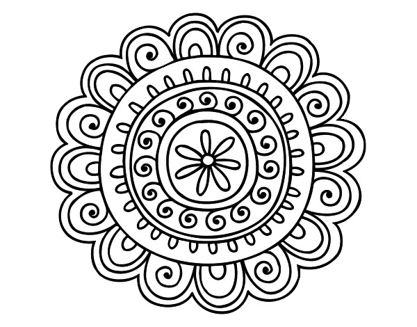 Desenho Mandala alegre pintado por fbeatriz