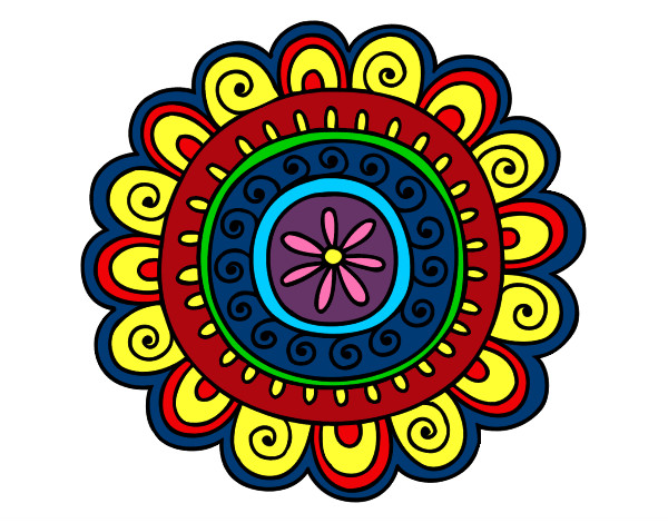 Desenho Mandala alegre pintado por GabiNigol