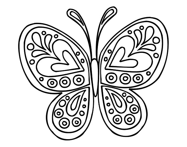 Desenho Mandala borboleta pintado por fbeatriz