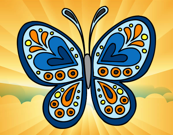 Desenho Mandala borboleta pintado por simoneslg