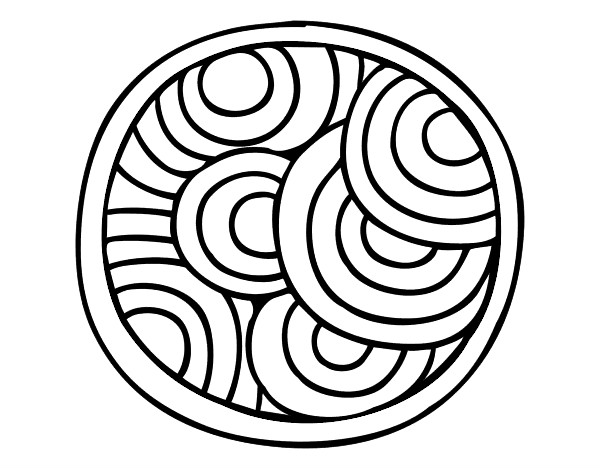 Desenho Mandala circular pintado por fbeatriz