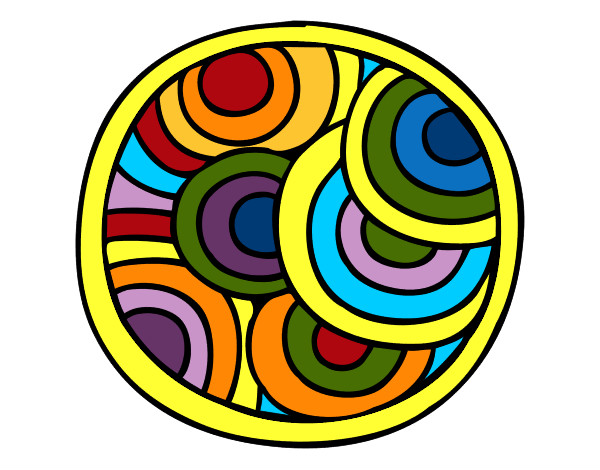 Desenho Mandala circular pintado por MHELENA
