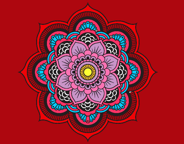 Desenho Mandala flor oriental pintado por GabiNigol