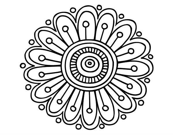 Desenho Mandala margarida pintado por fbeatriz