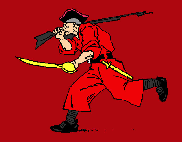 Desenho Pirata com espadas pintado por laurar